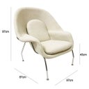 Ver imagem 4 de Poltrona para Sala Womb Chair Tecido Boucle Bege Luxo Poltronas do Sul