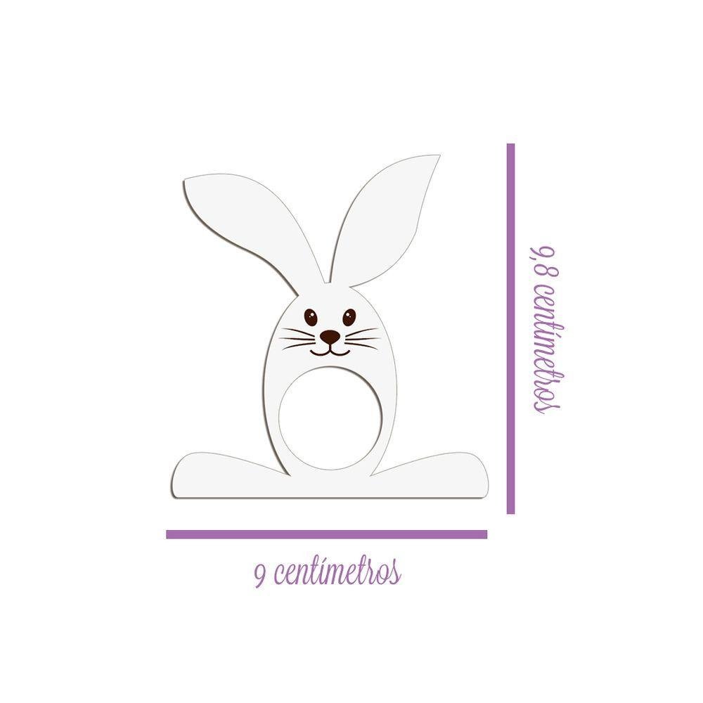 Porta Guardanapo Coelho com Carinha 9cmx9,8cm Kit 4 Peças - Cria Arte Laser Madeira Clara - 2