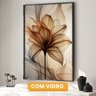 Quadro Decorativo Modelo Floral Abstrato 3 Telas de Parede para Sala Quarto Escritório 60cm X 90cm Com Vidro - 6