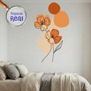 Ver imagem 2 de Adesivo Floral Boho Laranja Estilo Nórdico 88x150 Minimalista Abstrato