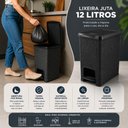 Ver imagem 7 de Lixeira Pedal Rattan Cinza 12 Litros Cesto Lixo 12L Juta Retangular Chumbo Tampa Quarto Bebe Cozinha