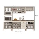 Ver imagem 3 de Cozinha Completa Viena com 11 Portas e 3 Gavetas Atualle Off White Fosco com Canelato Rustico