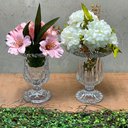 Ver imagem 2 de Jogo 6 Vasos Lyor Renaissance com Pé Vidro Flores 11x14,5cm Pequeno Decorativo