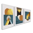 Ver imagem 1 de Quadro Decorativo Paisagem Abstrata com 3 Telas de Parede para Sala Quarto Escritório 60cm X 90cm Sem Vidro