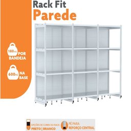 Rack Parede 202 Fit 60 Ate 3 Metros Branco 12 Bandeja Pe Branco - 5