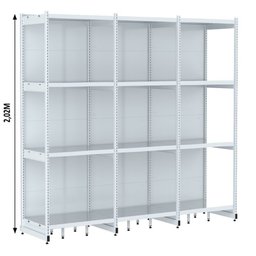 Rack Parede 202 Fit 60 Ate 3 Metros Branco 12 Bandeja Pe Branco - 4