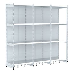 Rack Parede 202 Fit 60 Ate 3 Metros Branco 12 Bandeja Pe Branco - 1