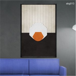 Quadro Decorativo - Arte Abstrata Moderna Laranja Abg013 Vidro com Impressão Uv - 80x60cm