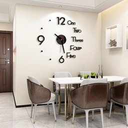 Relogio de Parede Adesivo 50cm Preto Grande Casa Sala Escritorio 3d Decoração Luxo - 7
