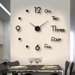 Relogio de Parede Adesivo 50cm Preto Grande Casa Sala Escritorio 3d Decoração Luxo - 6