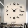 Relogio de Parede Adesivo 50cm Preto Grande Casa Sala Escritorio 3d Decoração Luxo - 6