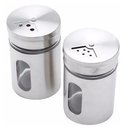 Ver imagem 4 de Pote Porta Condimentos Saleiro Pimenteiro Vidro Aço Inox Tampa Armazenar Sal Pimenta Tempero - Branc