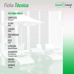 Cadeira Poltrona Porto para Área Externa em Alumínio e Corda Náutica - 5
