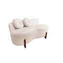 Ver imagem 3 de Namoradeira Sofá Feijão Lounge 120cm Orgânica Veludo Marfim