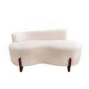 Ver imagem 4 de Namoradeira Sofá Feijão Lounge 120cm Orgânica Veludo Marfim