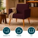 Ver imagem 4 de Kit 2 Poltronas Decorativa para Sala Nina Suede Cores Pé Palito 30cm Castanho