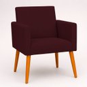 Ver mais imagens de Kit 2 Poltronas Decorativa para Sala Nina Suede Cores Pé Palito 30cm Castanho