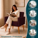 Ver imagem 5 de Kit 2 Poltronas Decorativa para Sala Nina Suede Cores Pé Palito 30cm Castanho