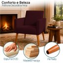 Ver imagem 3 de Kit 2 Poltronas Decorativa para Sala Nina Suede Cores Pé Palito 30cm Castanho