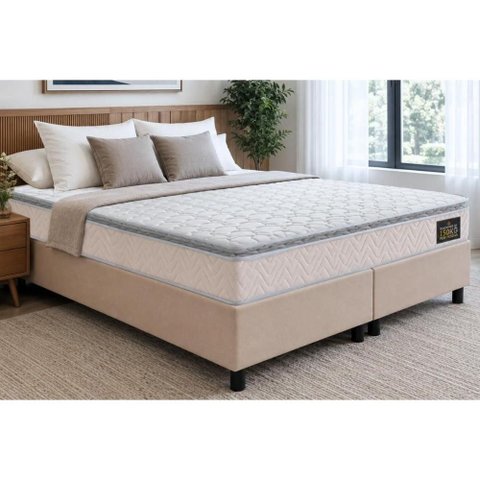 Cama Box Crc Queen +Colchão Ortopédico D45 Shelby Hellen 158