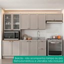 Ver imagem 2 de Cozinha Armario 4 Peças Cristaleira Balcao para Pia 270 cm Unna Gris Poliman