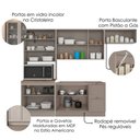 Ver imagem 4 de Cozinha Armario 4 Peças Cristaleira Balcao para Pia 270 cm Unna Gris Poliman