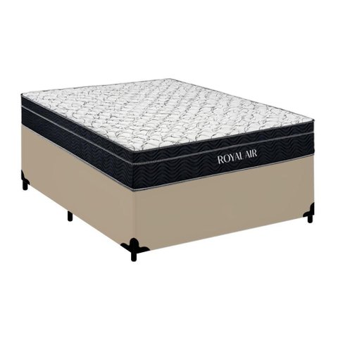 Cama Box com Colchão Casal Royal Air Molas Ensacadas Bege Royal