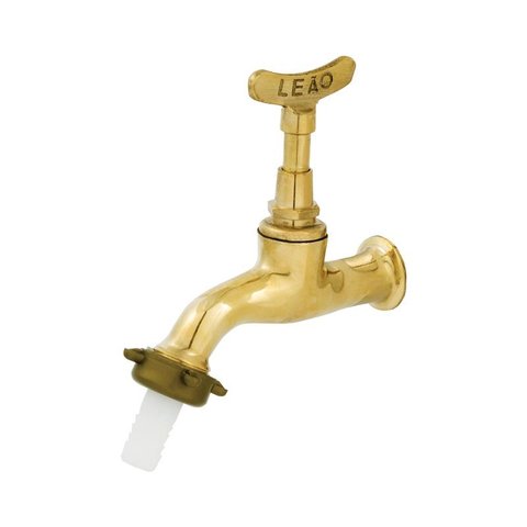 Torneira Para Jardim Dourada Com Bico Leão 1130