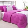 Enxoval Edredom + Jogo de Cama Queen Aconchego Premium 06 Peças Pink- Rosa Bebe - 1