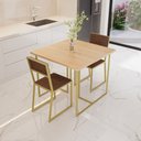 Ver imagem 1 de Conjunto Mesa de Jantar Quadrada Pinus 2 Cadeiras Estofado Riviera Industrial Don Castro Dec