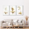 Quadro Decorativo Floral Delicado 3 Telas 60x90cm para Sala Quarto Lavabo - 2