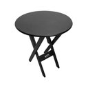 Ver imagem 2 de Mesa Dobrável de Madeira Redonda 70cm com 2 Cadeiras Preta - Tarimatã
