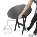 Ver imagem 4 de Mesa Dobrável de Madeira Redonda 70cm com 2 Cadeiras Preta - Tarimatã