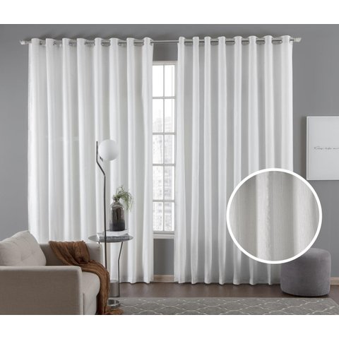 Cortina Tecido Linho 2,00m De Largura X 1,80m De Altura Branco Para Sala Ou Quarto