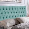 Kit 2 Cabeceiras Painel Imperatriz 120Cm Para Cama Box Suede Azul Tiffany - 1