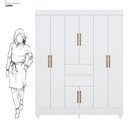 Ver imagem 4 de Guarda Roupa Casal 8 Portas e 2 Gavetas Paranaguá Branco