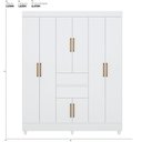 Ver imagem 2 de Guarda Roupa Casal 8 Portas e 2 Gavetas Paranaguá Branco