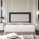 Ver imagem 2 de Cabeceira Queen 1,60m Havana Suede com Corino Branco - Pallazio - Marrom