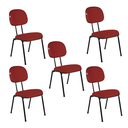 Ver imagem 1 de Cadeira Secretária Pé Palito Kit 5 Tecido Vermelho