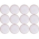 Ver imagem 1 de Jogo 12 Pratos Rústicos de Porcelana 25cm Marrom Tramontina Decorado Mesa Posta