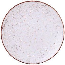 Jogo 12 Pratos Rústicos de Porcelana 25cm Marrom Tramontina Decorado Mesa Posta - 7