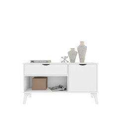 Rack Aparador com Porta e Gaveta Premium London Branco - 6