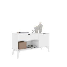 Rack Aparador com Porta e Gaveta Premium London Branco - 4