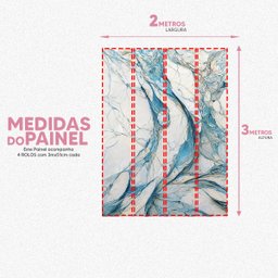 Papel de Parede Painel 3d Mármore Branco Azul Vinílico 2m Auto Colante Lavável Revestimento - 4