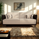 Ver imagem 1 de Sofá Modular 3 Lugares Filipi 2,12m Linho Bege - Corino Marrom