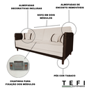 Ver imagem 6 de Sofá Modular 3 Lugares Filipi 2,12m Linho Bege - Corino Marrom
