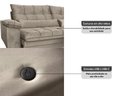 Ver imagem 2 de Sofá Retrátil Reclinável 2,90m com Molas e Espuma D33 Biondi Veludocristal - Netsofas - Fendi