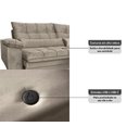 Ver imagem 2 de Sofá Retrátil Reclinável 2,90m com Molas e Espuma D33 Biondi Veludocristal - Netsofas - Fendi