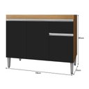 Ver imagem 4 de Balcão Pia Tatiane 118cm 3 Portas Amêndoa/preto sem Tampo - Ajl Móveis