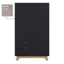 Ver imagem 7 de Guarda-Roupa Infantil 3 Portas e 2 Gavetas 100% MDF Alice Preto/Louro Freijó Grann